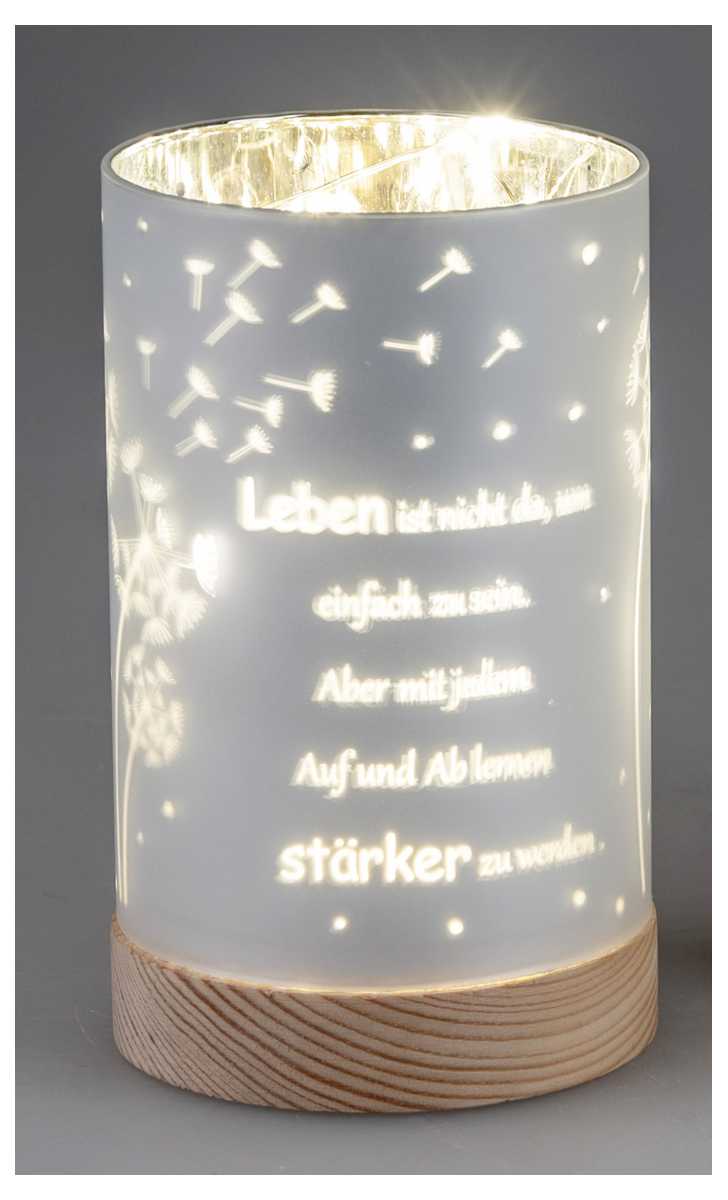 Bild von Deko-Licht LED weiß 15 cm - Motiv Pusteblume - Leben ist nicht da um einfach zu sein