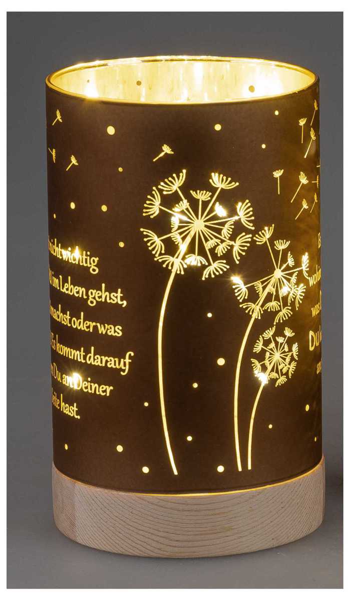 Bild von Deko-Licht LED braun 15 cm - Motiv Pusteblume - wen du an deiner Seite hast