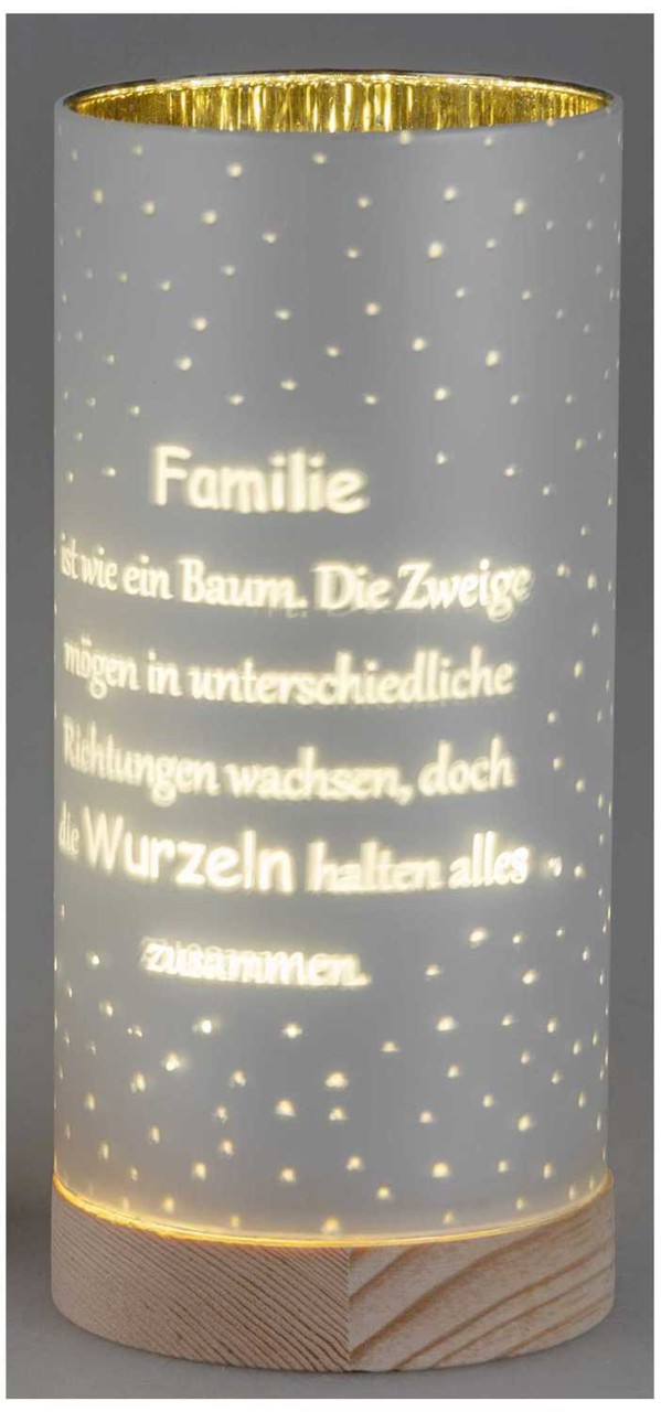 Bild von Deko-Licht LED weiß 20 cm - Motiv Baum - Familie Wurzeln halten alles zusammen