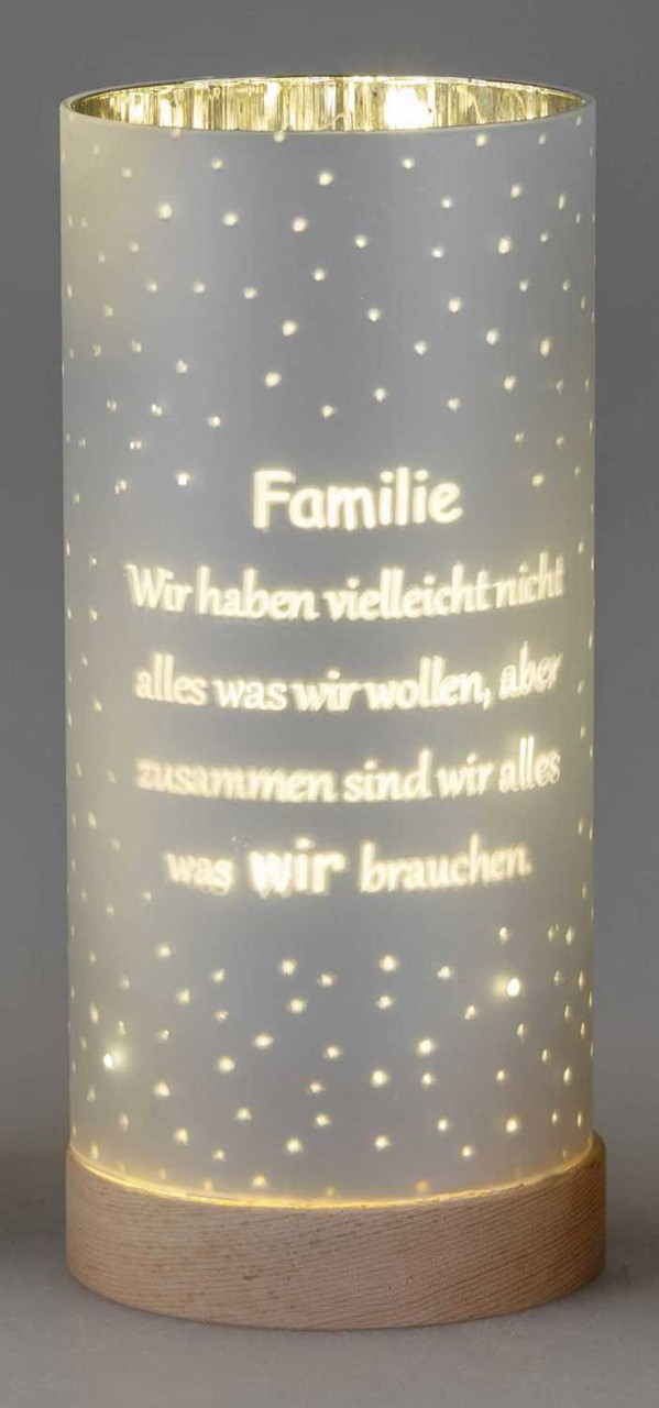 Bild von Deko-Licht LED weiß 20 cm - Motiv Baum - Familie zusammen sind wir alles