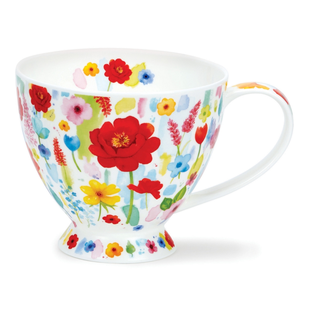 Bild von Dunoon Tasse Skye Floral Burst rot Jumbobecher