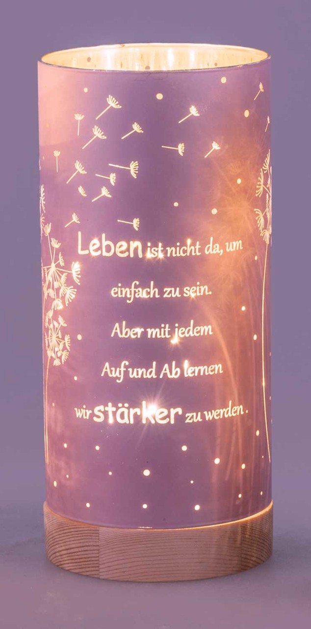 Bild von Deko-Licht LED pink 20 cm - Motiv Pusteblume - Leben ist nicht einfach