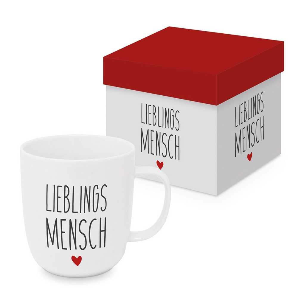 Bild von Lieblingsmensch Porzellanbecher mit Geschenkkarton  mattfinish