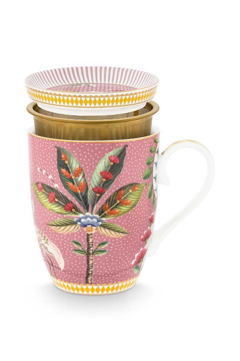 Bild von PIP Studio Tasse mit Sieb und Deckel La Majorelle pink