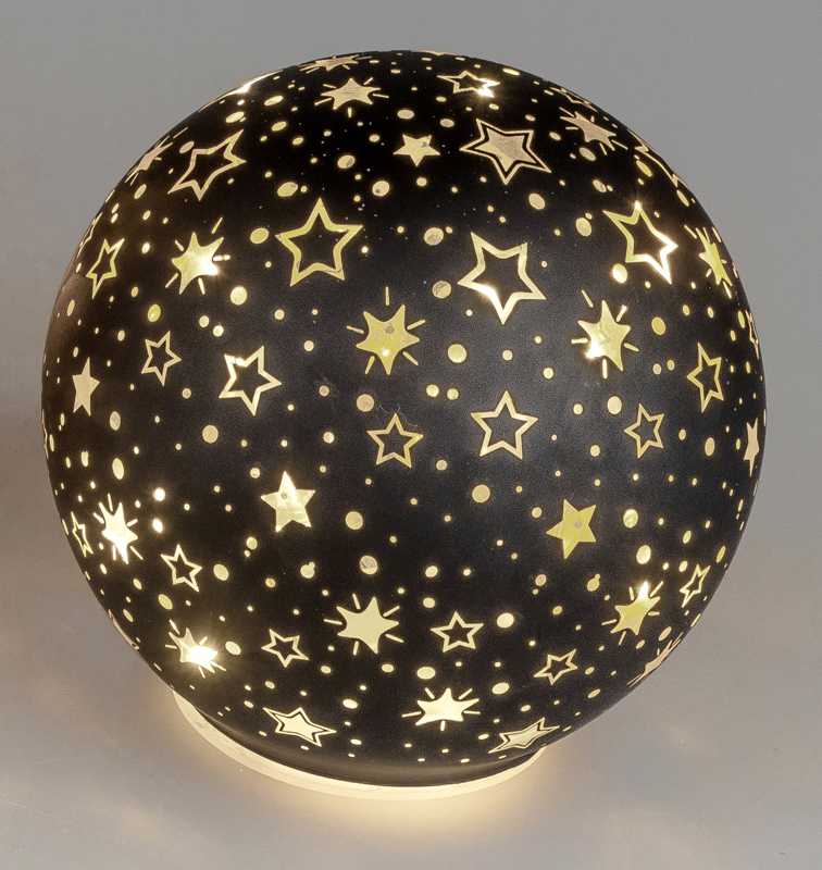 Bild von Deko-Licht Kugel LED schwarz gold 10 cm Festival