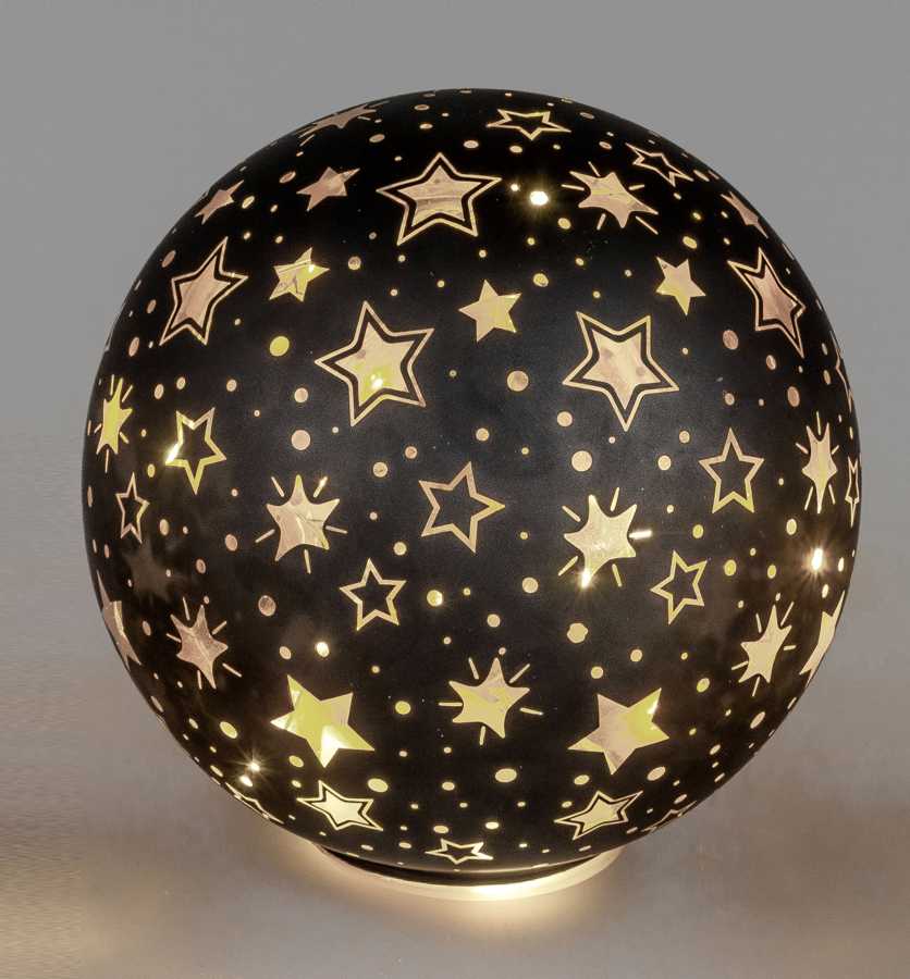 Bild von Deko-Licht Kugel LED schwarz gold 12 cm Festival