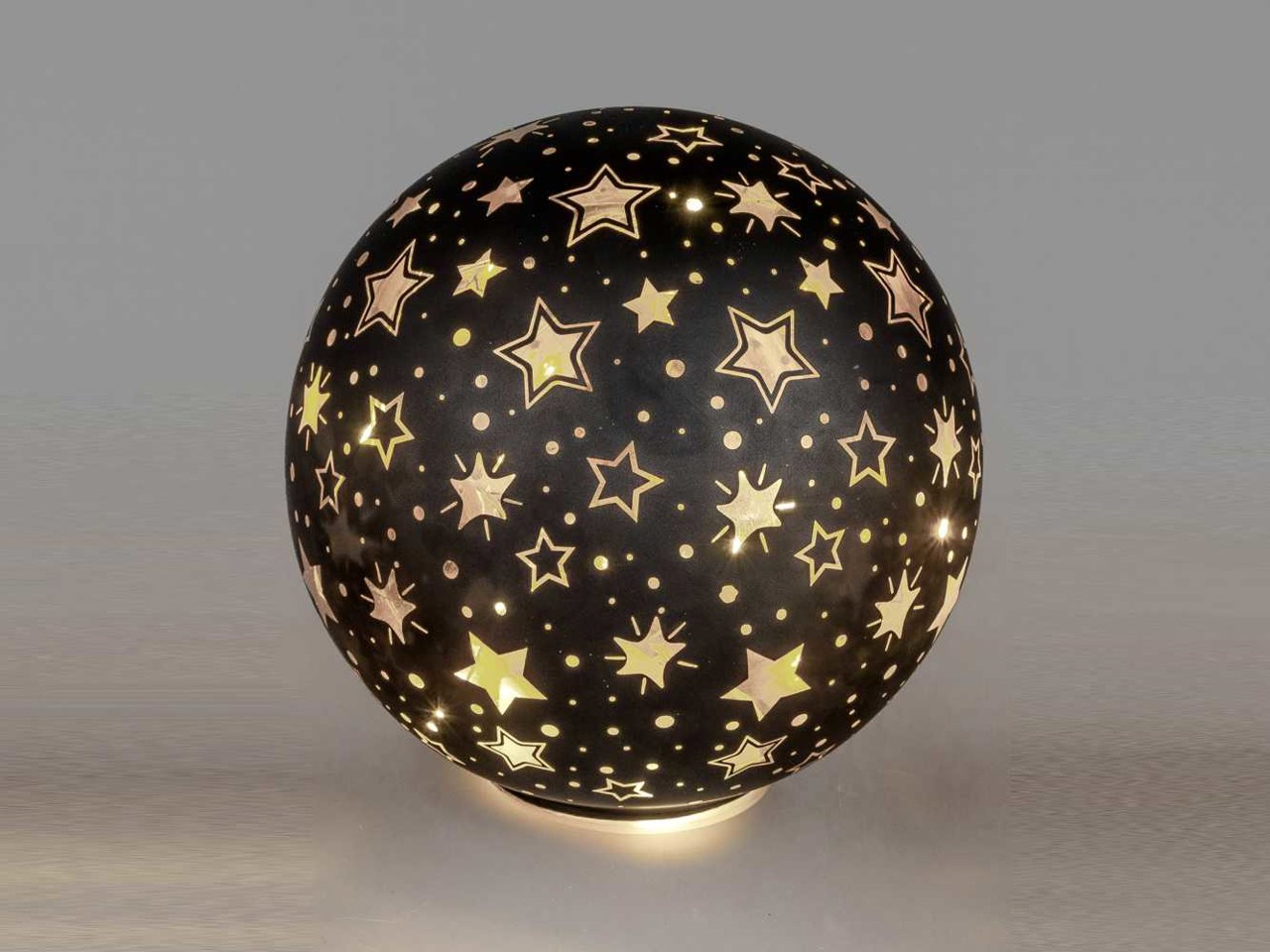 Bild von Deko-Licht Kugel LED schwarz gold 15 cm Festival