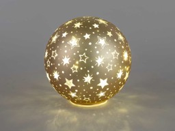 Bild von Deko-Licht Kugel LED champagner gold 15 cm Sterne