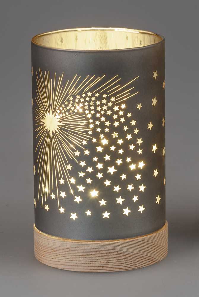 Bild von Deko-Licht LED 15 cm Spirit mit Sternen grau gold