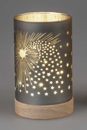 Bild von Deko-Licht LED 15 cm Spirit mit Sternen grau gold