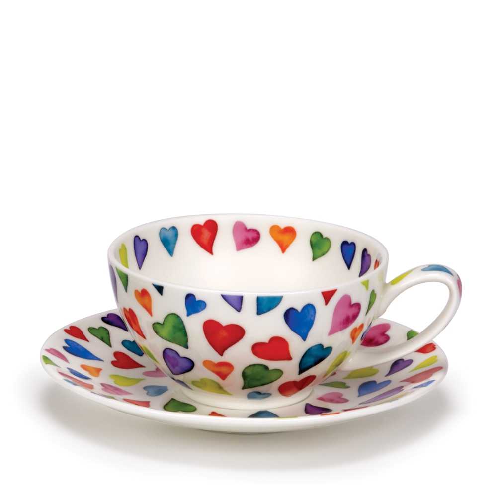 Bild von Dunoon Tasse mit Untertasse Warm Hearts