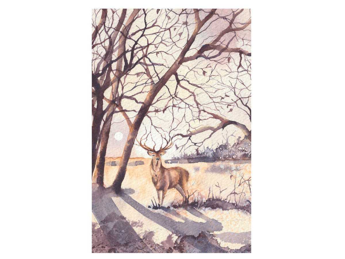 Bild von Geschirrtuch Woodland Stag Hirsch Roy Kirkham