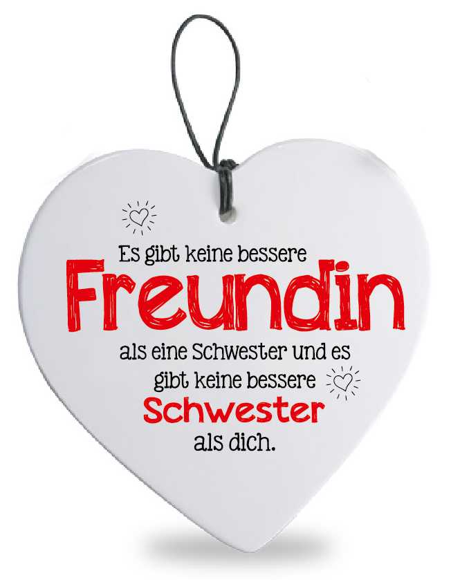 Bild von Herz mit Spruch Keine bessere Freundin als Schwester