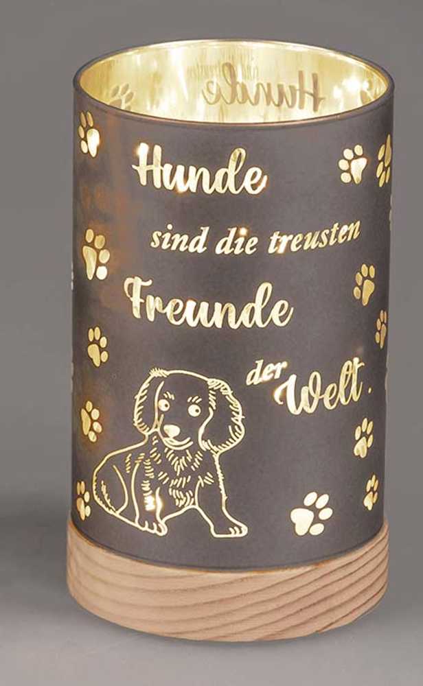 Bild von Deko-Licht LED grau 15 cm Motiv Hunde sind treueste Freunde der Welt
