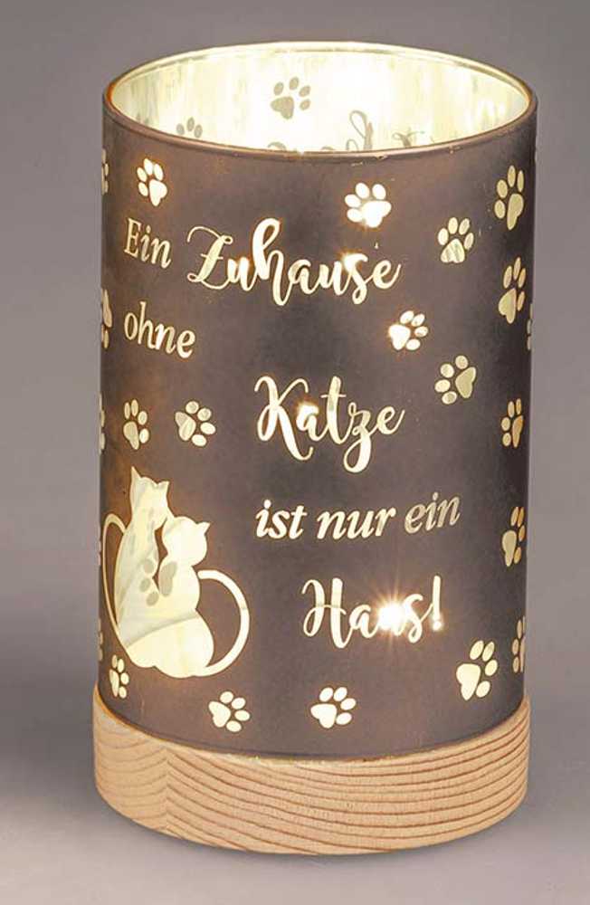Bild von Deko-Licht LED grau 15 cm Motiv ohne Katze kein Zuhause