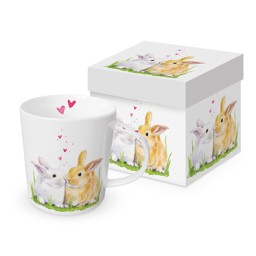 Bild von Easter Kiss Hasen Trendmug Porzellanbecher mit Geschenkkarton