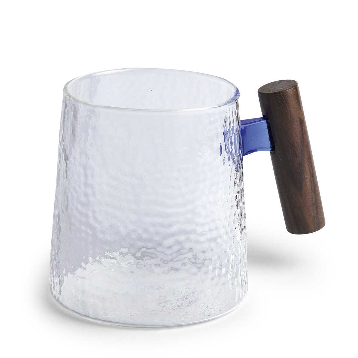 Bild von Fabian Glas Struktur blau mit Holzgriff 