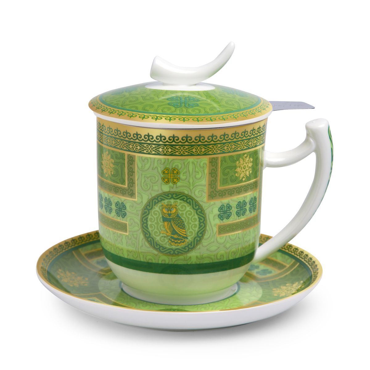 Bild von Elly Eule Teetasse mit Untertasse, Sieb und Deckel