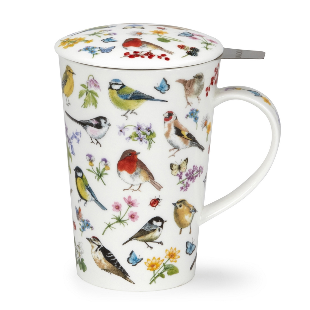 Bild von Dunoon Tasse mit Sieb und Deckel Bird Garden Shetland