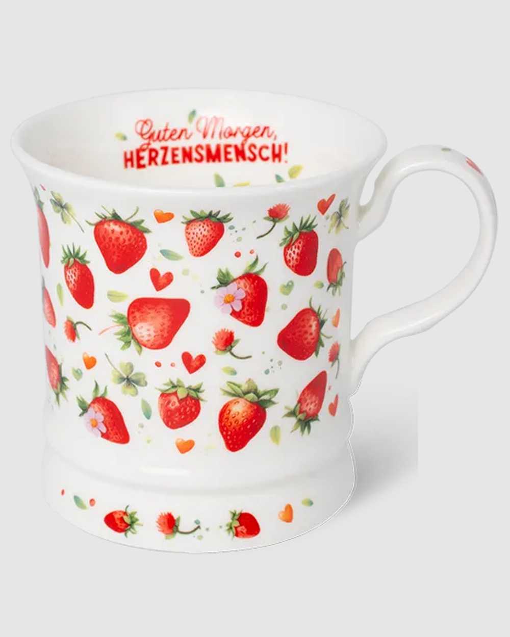 Bild von Erdbeerchen Herzensmensch Haferl Becher 300 ml Fine Bone China 