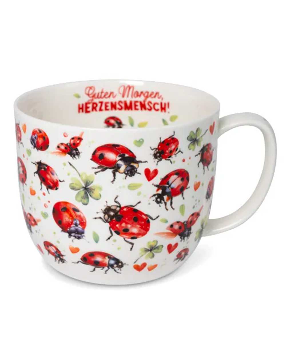 Bild von Jumbobecher Marienkäferflug Herzensmensch 700 ml Fine Bone China 