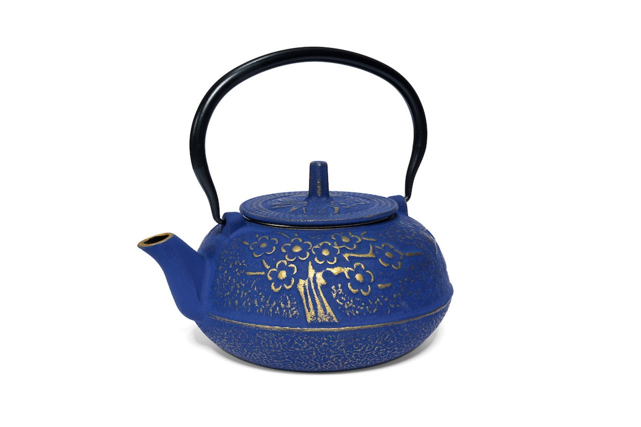 Bild von Maoci Kitami blau gold Teekanne aus Gusseisen 1,2 L