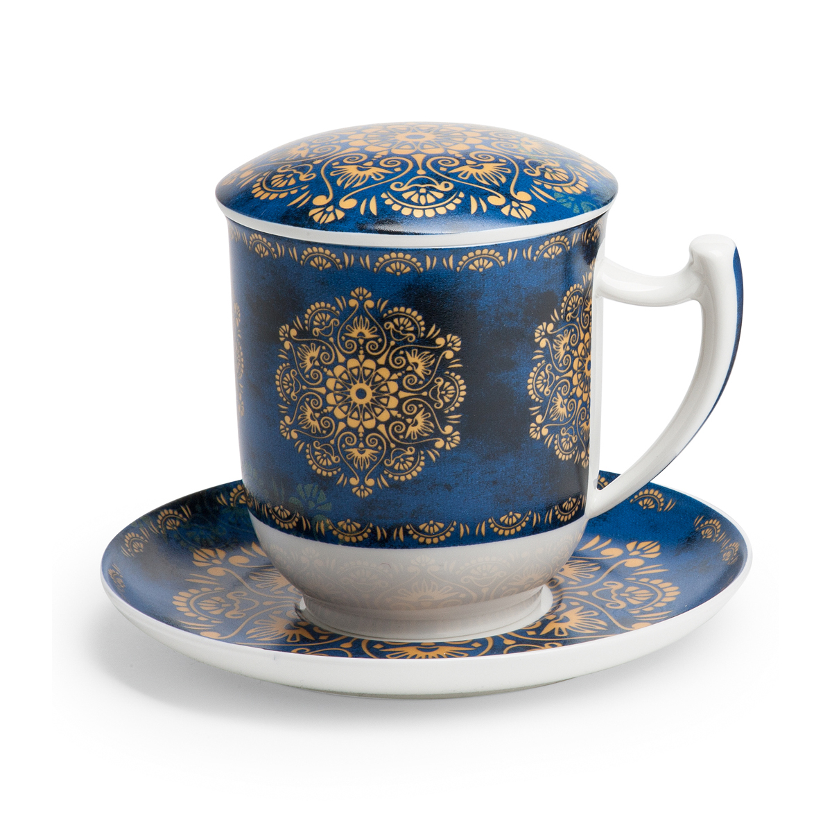 Bild von Teetasse mit Untertasse, Sieb und Deckel Raffaella