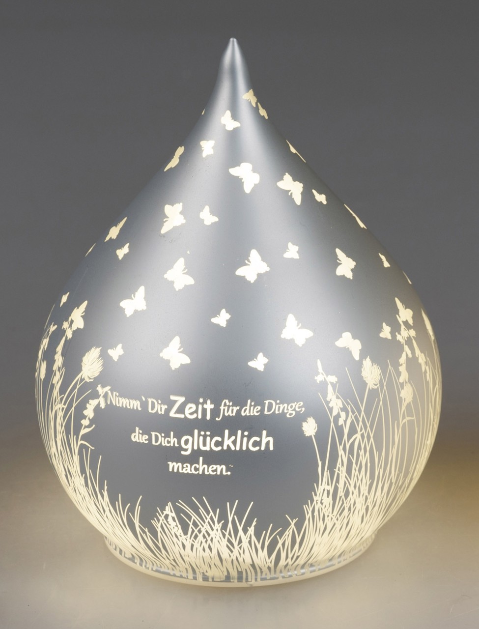 Bild von Deko-Licht Tropfenform LED weiß Nimm dir Zeit 13 cm klein Größe S