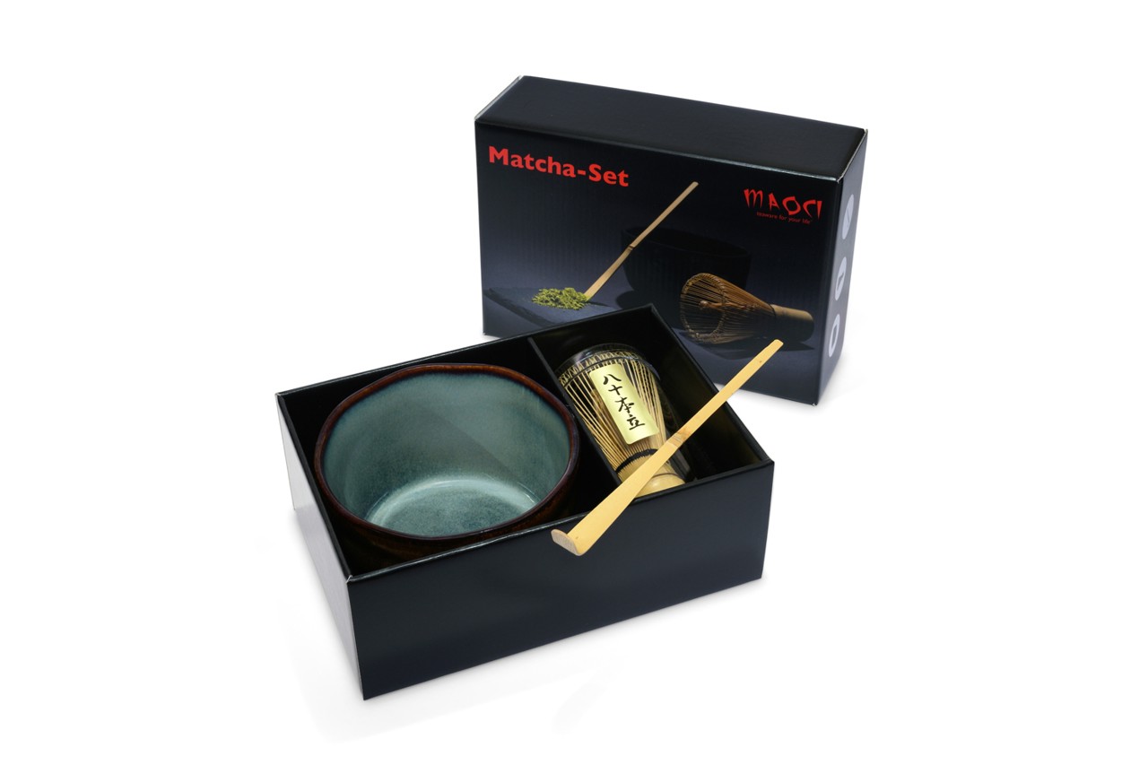 Bild von MAOCI Matcha Set Matchaschale apricot melange Besen Löffel