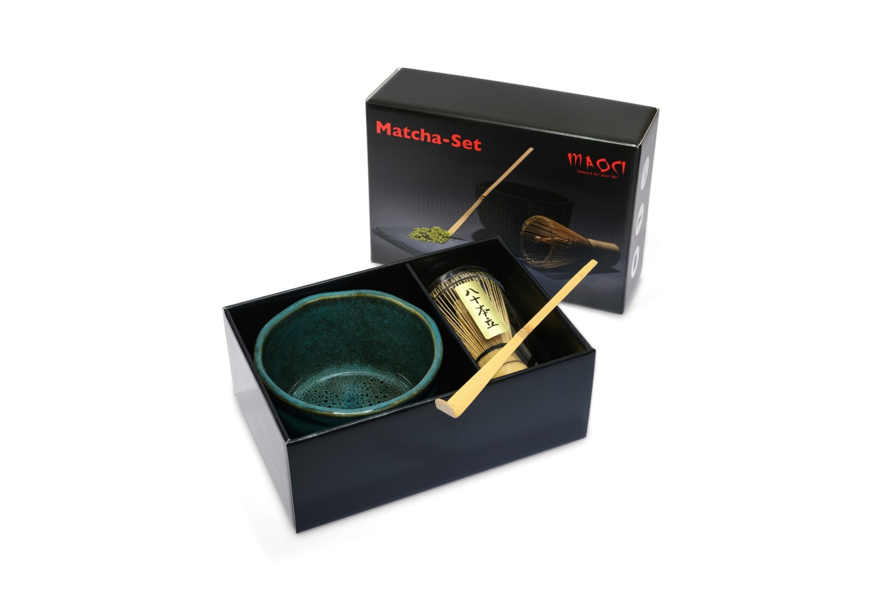 Bild von MAOCI Matcha Set Matchaschale petrol Besen Löffel