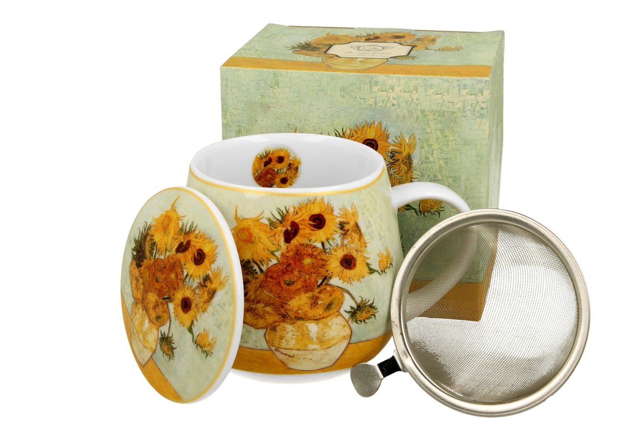 Bild von DUO Tasse Sunflowers Van Gogh Teetasse mit Sieb und Deckel 