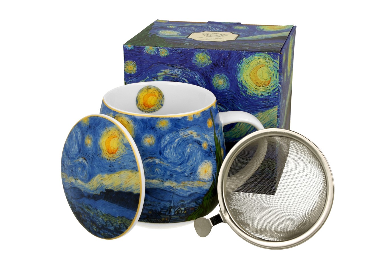 Bild von DUO Tasse Starry Night Van Gogh Teetasse mit Sieb und Deckel 