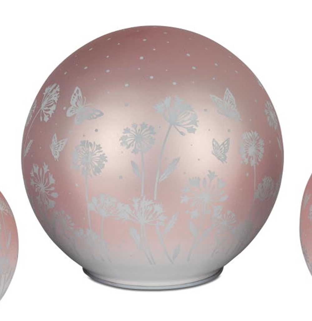 Bild von Deko-Licht Kugel LED pastell rosa 15cm Blumen