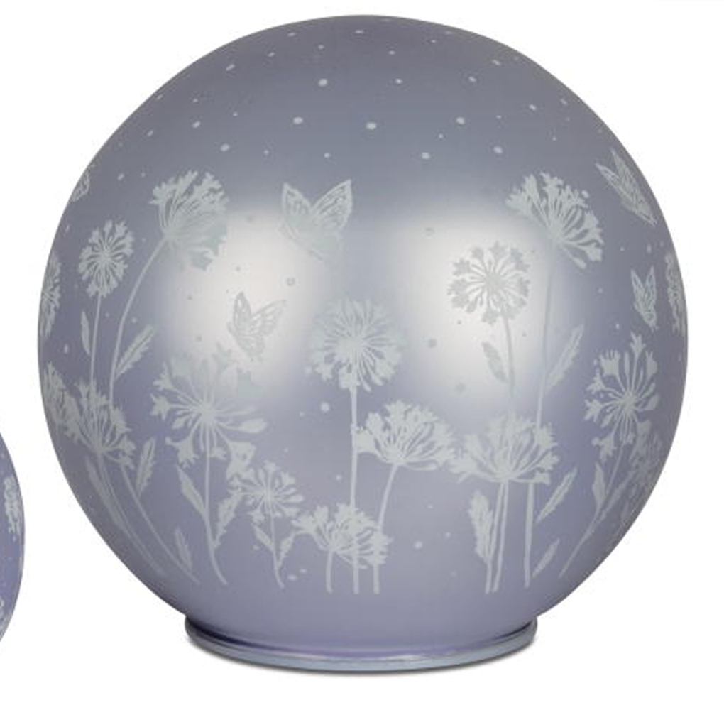 Bild von Deko-Licht Kugel LED pastell lila 12cm 15cm Blumen