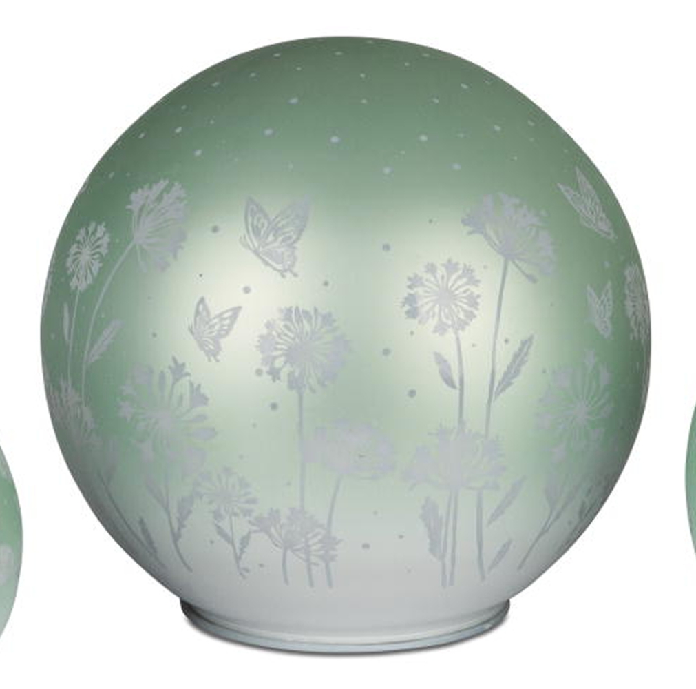 Bild von Deko-Licht Kugel LED pastell mint 12cm Blumen