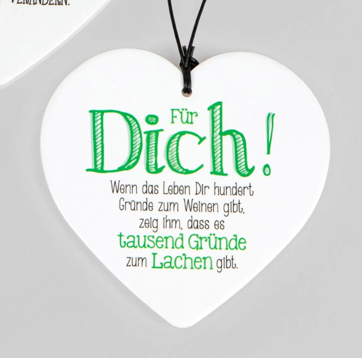 Bild von Herz mit Spruch Gründe zum Lachen