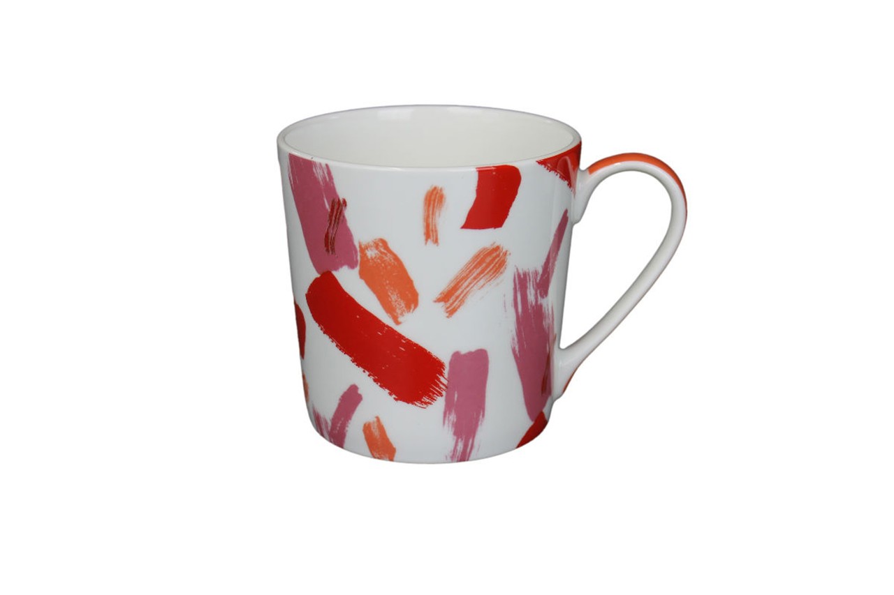 Bild von Tasse Graffiti rot pink 380 ml Fine Bone China 