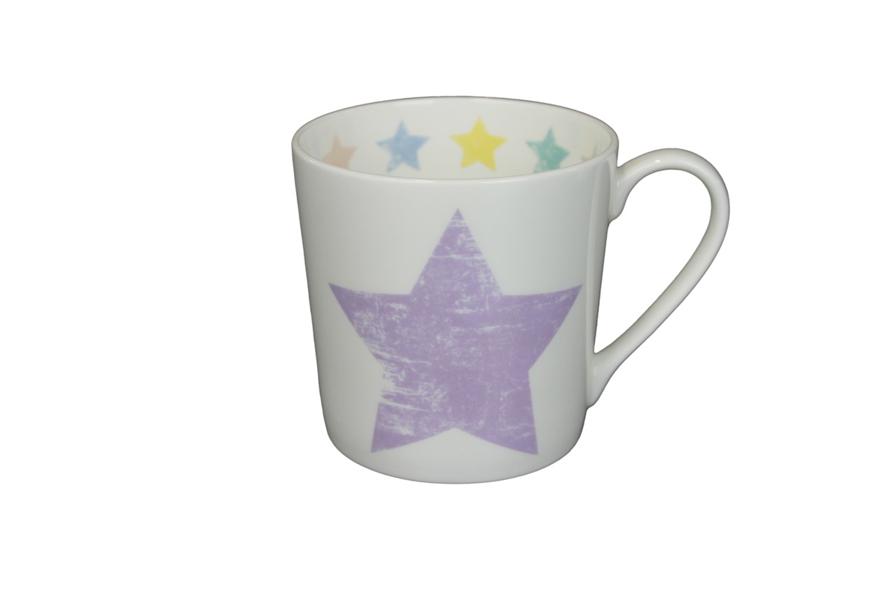 Bild von Tasse Shabby Star Stern pastell lila 380 ml Fine Bone China 