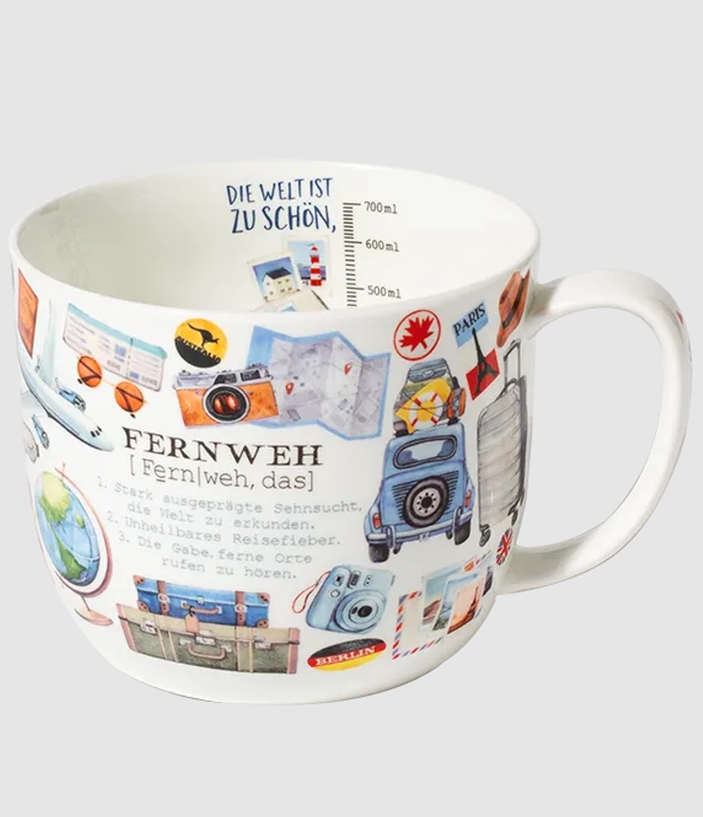Bild von Jumbobecher Fernweh 700 ml Fine Bone China 