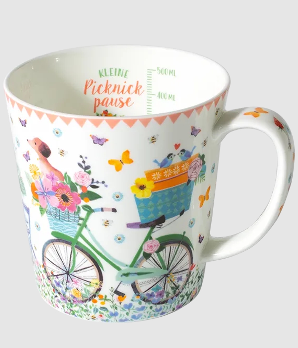 Bild von Tasse Dackel & Fahrrad Jumbobecher 500 ml Fine Bone China 