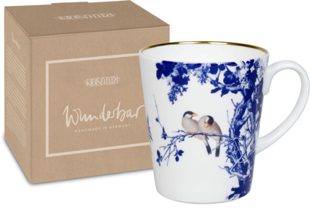 Bild von Könitz Tasse Wunderbar Blue Birds Jumbobecher Jumbotassen Fine Bone China