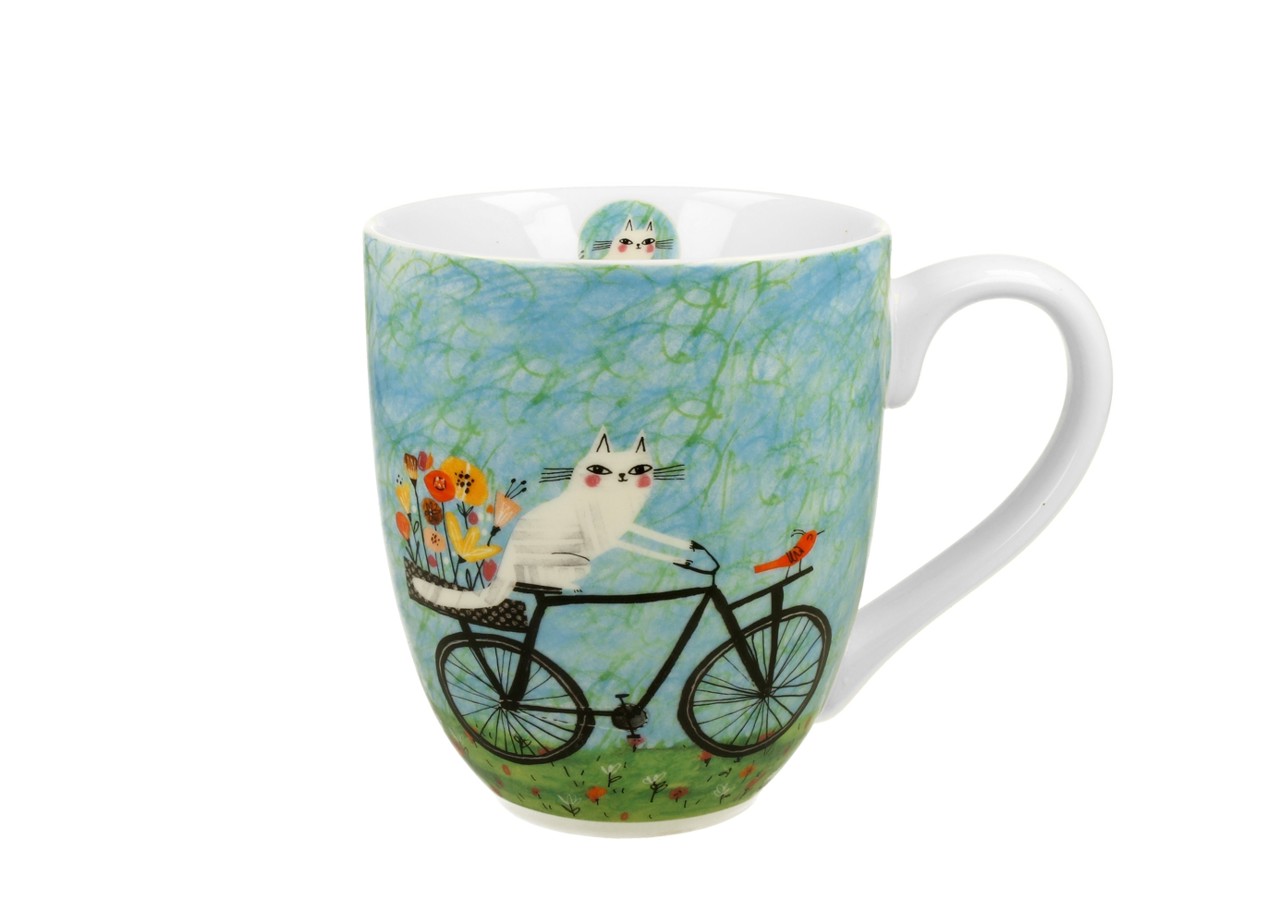 Bild von DUO Jumbobecher XXL Bicycle Cats Porzellan 1 L