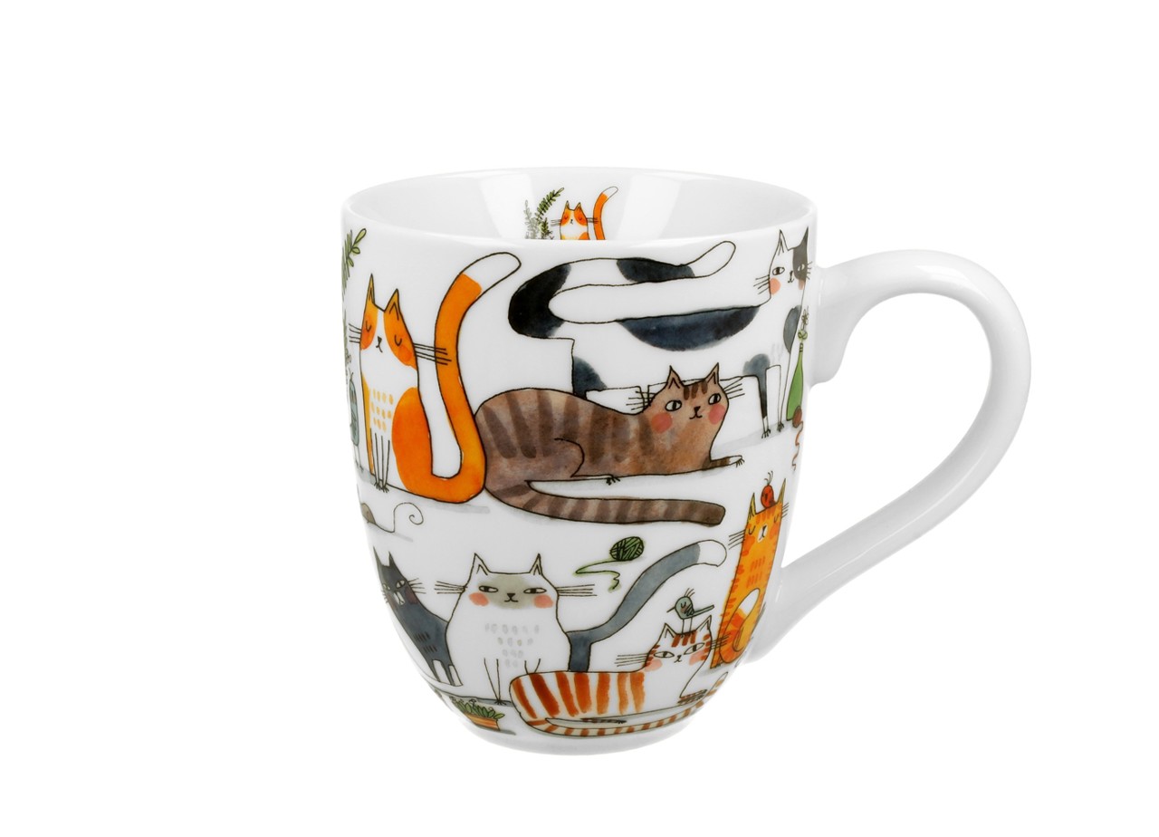 Bild von DUO Jumbobecher XXL Lazy Cats Porzellan 1 L