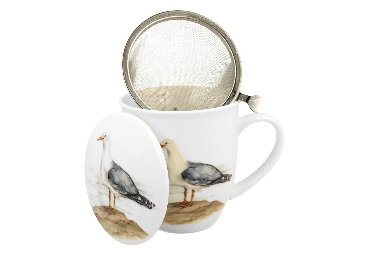Bild von DUO Tasse Herring Gull Silbermöwe Teetasse mit Sieb und Deckel 