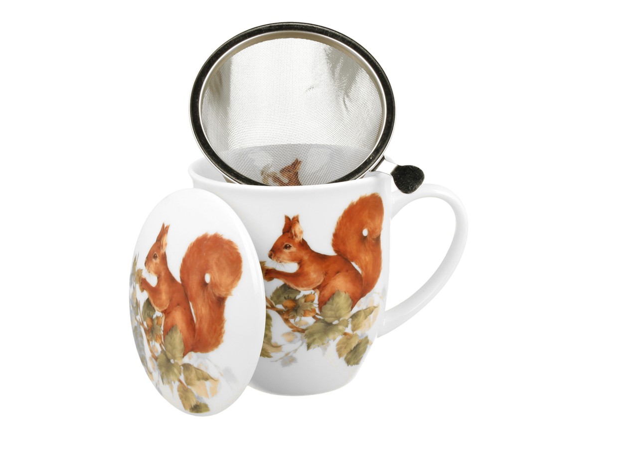Bild von DUO Tasse Squirrel Eichhörnchen Teetasse mit Sieb und Deckel 