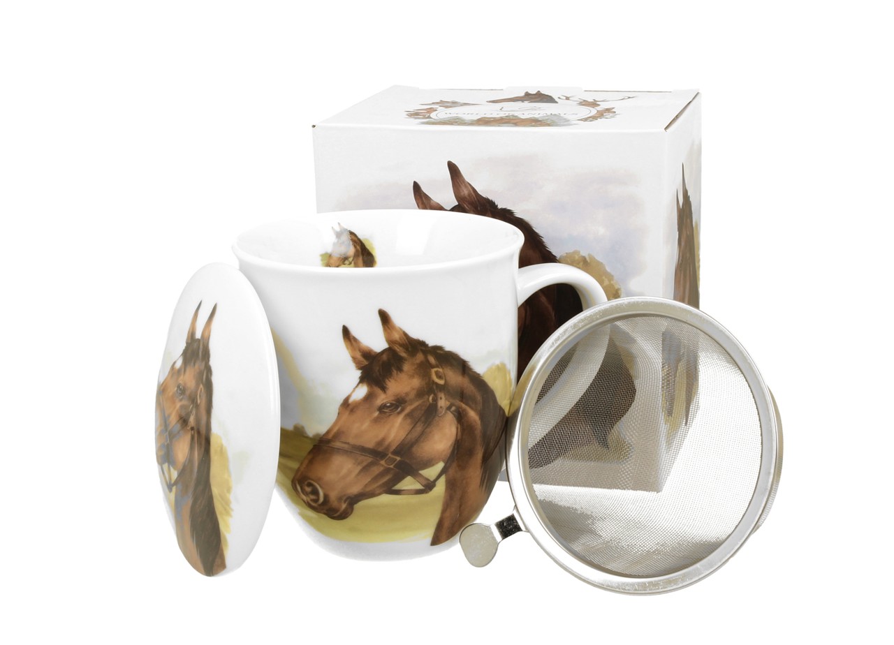 Bild von DUO Tasse Horse Portrait Pferd Teetasse mit Sieb und Deckel 