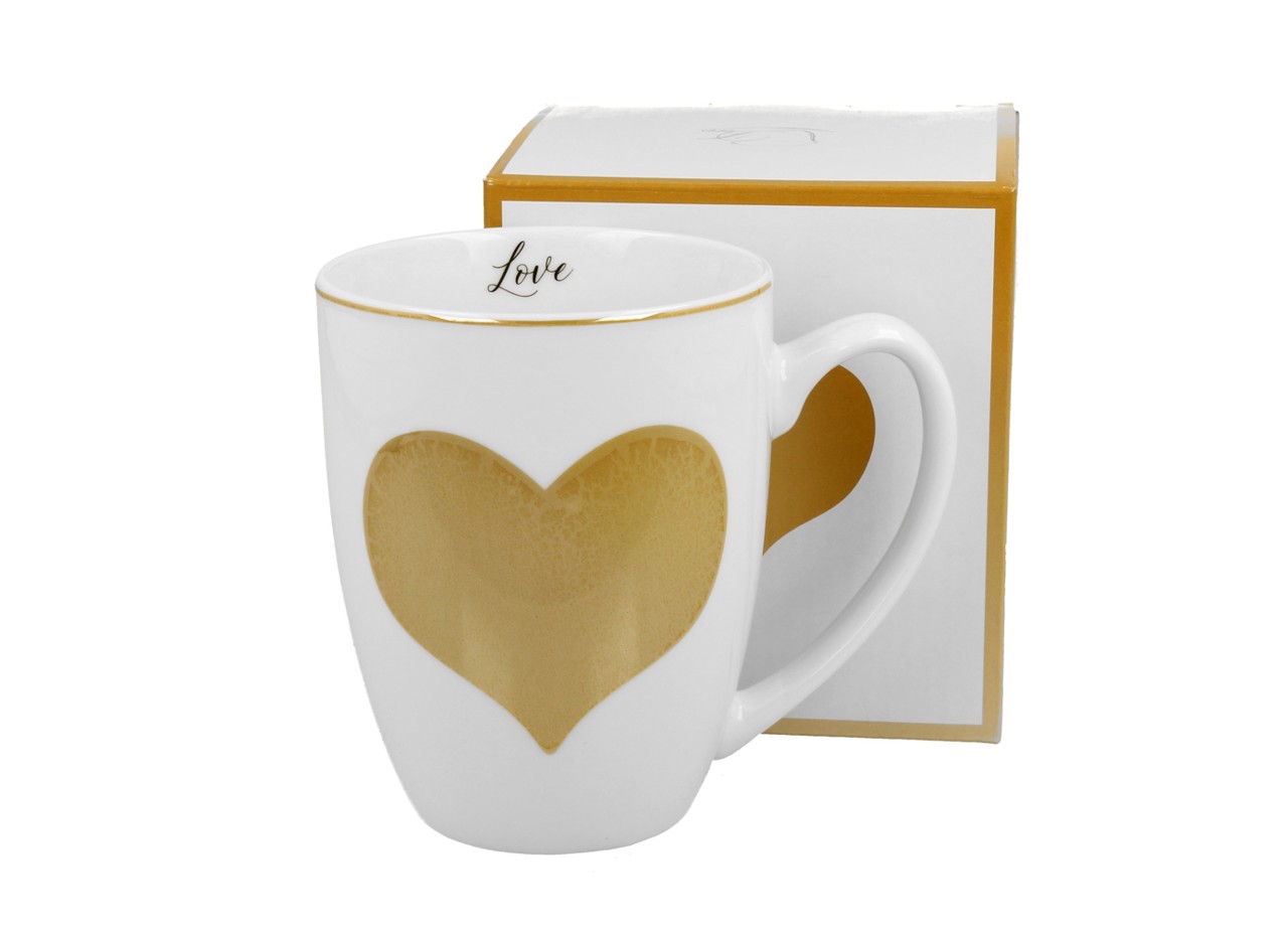 Bild von DUO Tasse Gold Heart Herz Classic Porzellan 0,36 L