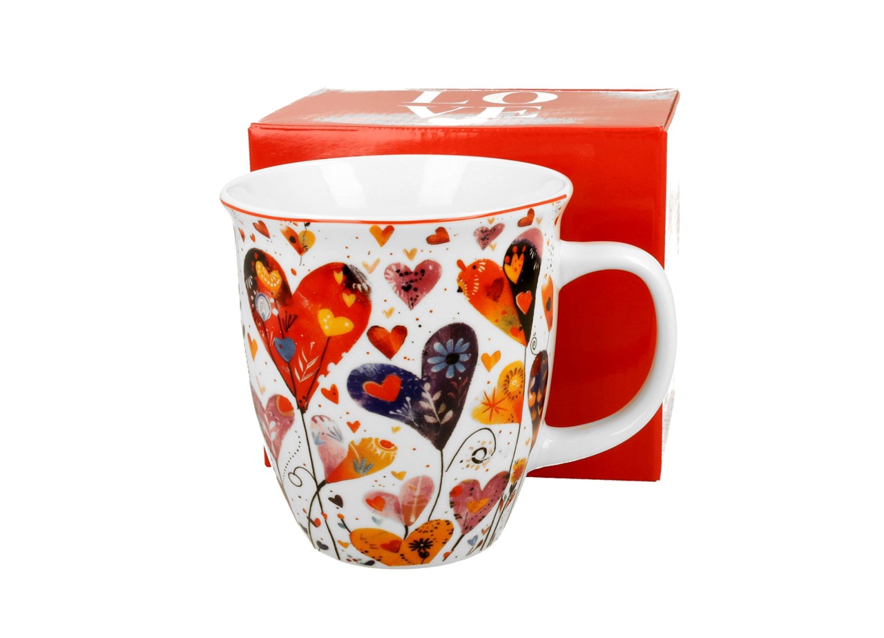 Bild von DUO Tasse Colorful Hearts 1 Herzen Porzellan 0,65 L