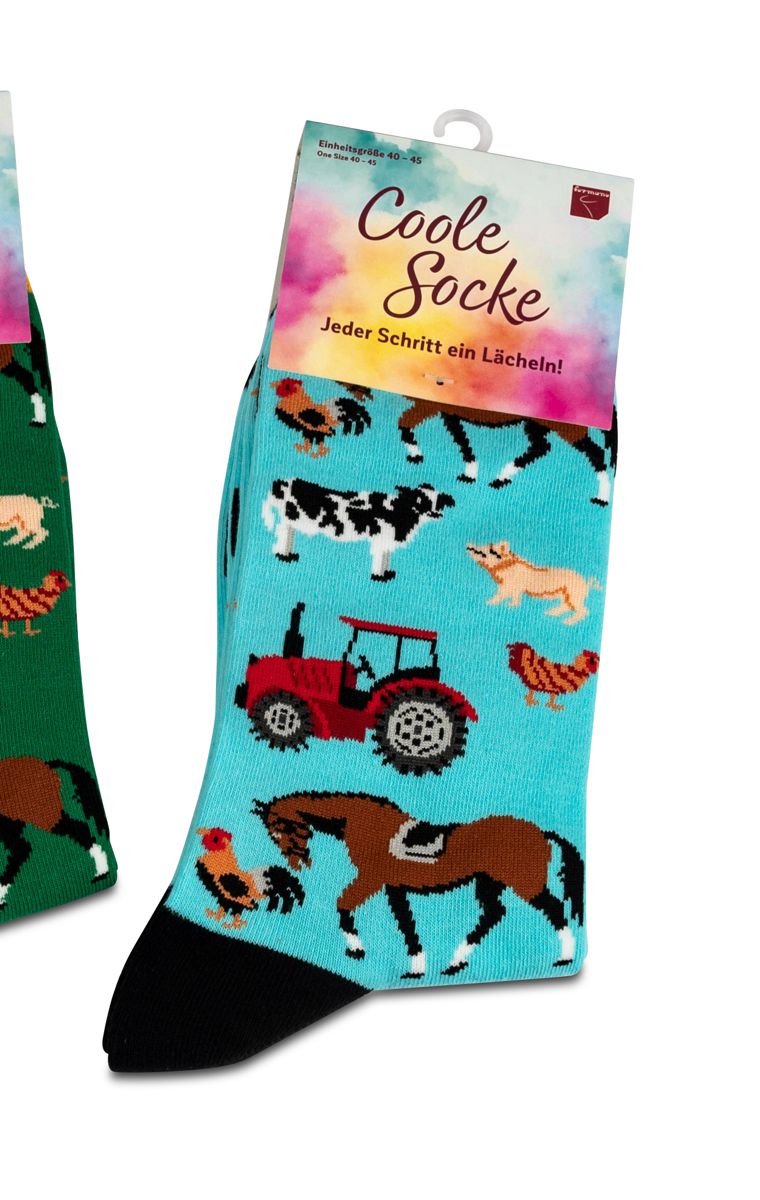 Bild von formano Coole Socke Bauernhof hellblau 