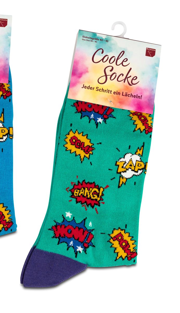 Bild von formano Coole Socke WOW! Sprechblase mint